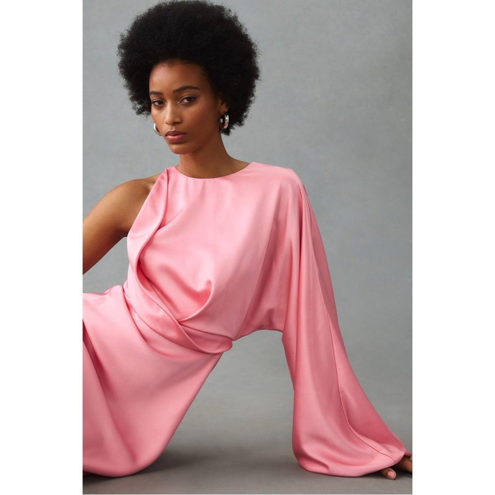 Anthropologie BHLDN Significant Other One-Sleeve Column Maxi Dress Pink - Picture 2 of 8